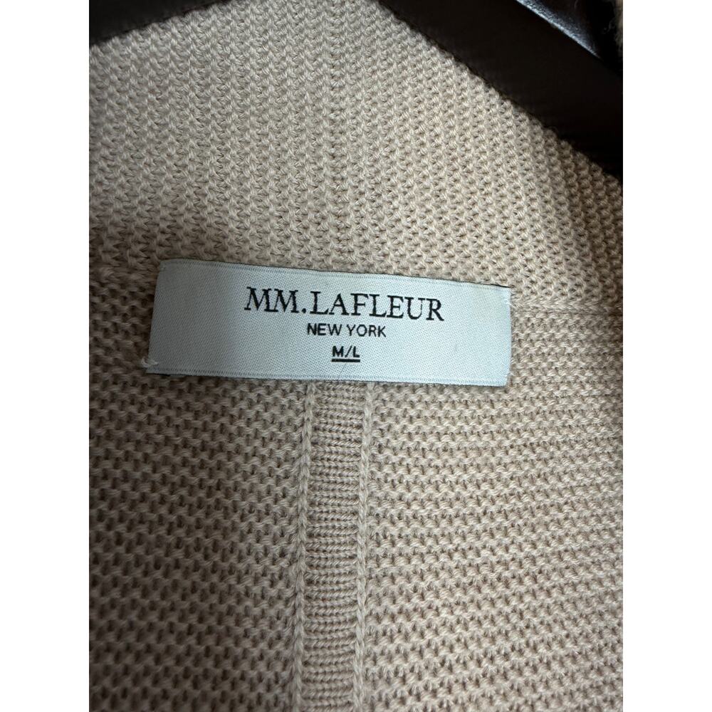 M.M.Lafleur The Morandi Sweater Merino Wool Cardigan Belted Almond M/L - Picture 8 of 13